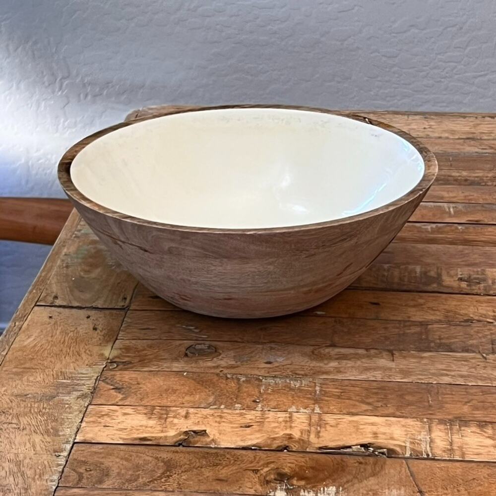 Wooden and Resin Decorative Bowl Large 12"